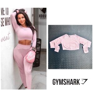 Gymshark lavender flawless knit long sleeve crop top